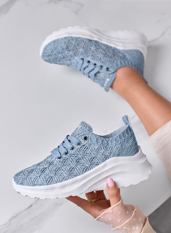 ESRA - Sneakers azzurre Traforate con Suola Comfort Leggera