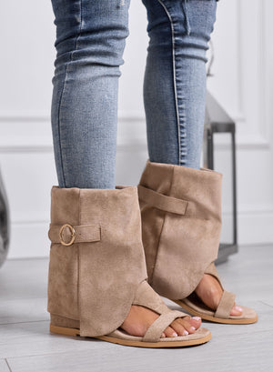 FIORALBA - Mud sandals with cuff and gold buckle