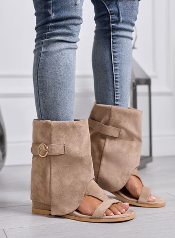 FIORALBA - Mud sandals with cuff and gold buckle