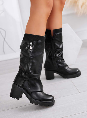 HAITI - Black ankle boots with side zip