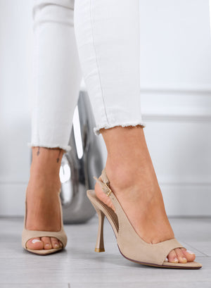 LUANA - Sandali fango scamosciati con Tacco alto