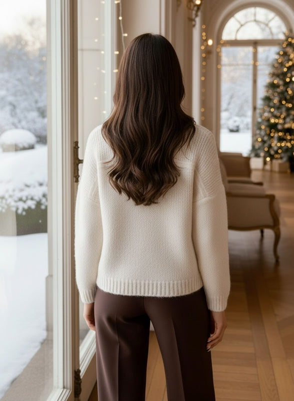 Beige cardigan jacket with gold buttons