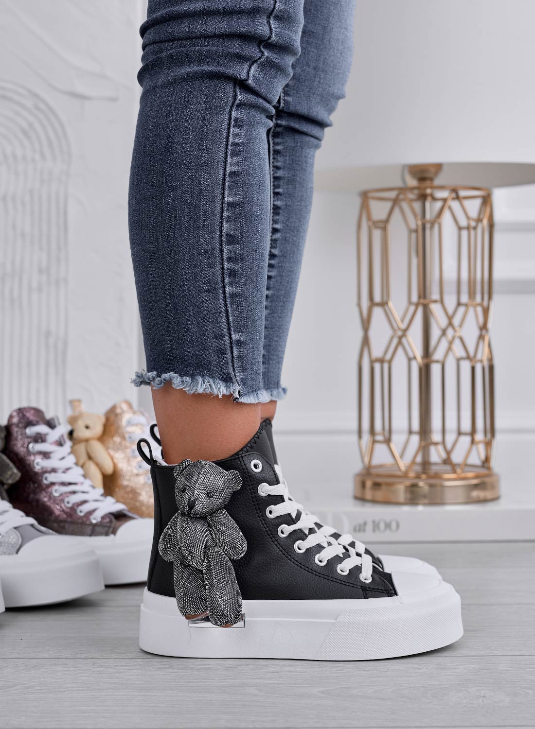 MARICA Sneakers nere alte con peluche teddy – Alexoo