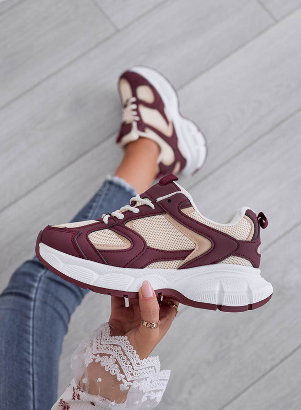 MARINELLA - Sneakers bordeaux con suola spessa