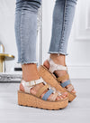 MATILDE - Sandali multicolor con zeppa platform effetto sughero