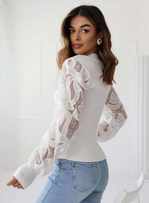 White shirt with embroidered sleeves