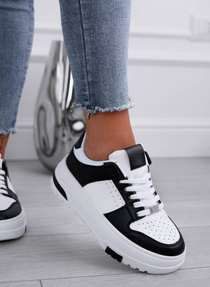NYLA - White sneakers with contrasting black panels