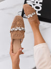 ORIETTA - Sabot in pizzo fango con strass e punta squadrata