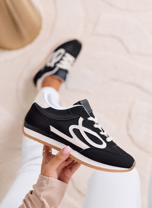 ORSOLA - Black sneakers with white logo and rubber sole