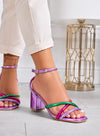 PENELOPE - Sandali multicolor con tacco largo e cinturino