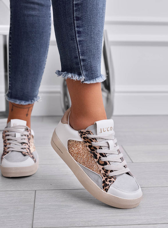 PEPPER - Sneakers stile vintage con glitter oro