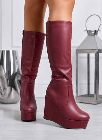 REGINA - Bordeaux wedge boots