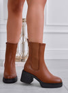 RUBY - Stivaletti camel con molla laterale