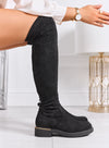 SANDY - Black over-the-knee boots in stretch fabric