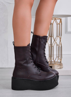 SHERLIN - Bordeaux wedge ankle boots