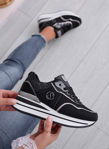 SMITH - Zapatillas negras con detalles de purpurina