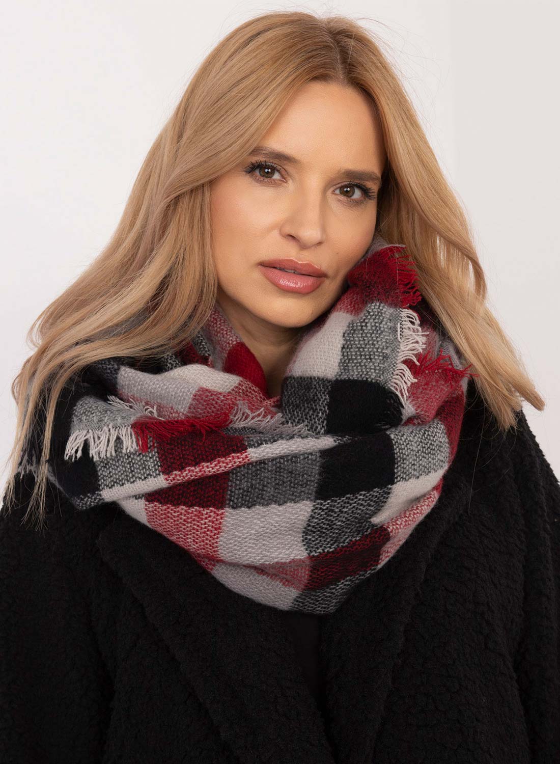 Black scarf with contrasting panels