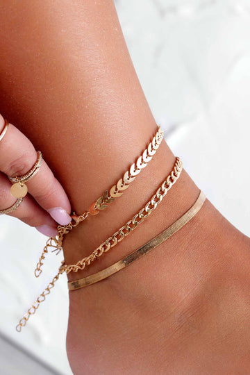 Gold anklet set
