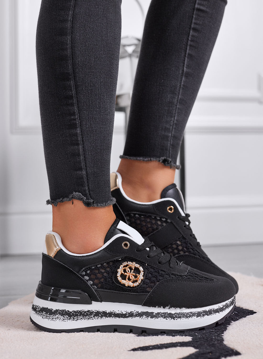 TERRY - Baskets noires avec maille