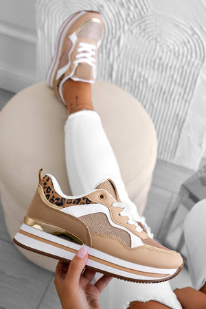 Mud sneakers with animal print inserts