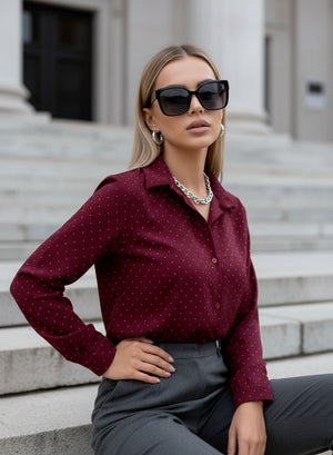 Bordeaux shirt with glitter