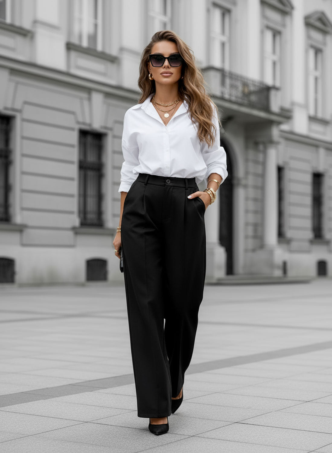 Black palazzo trousers