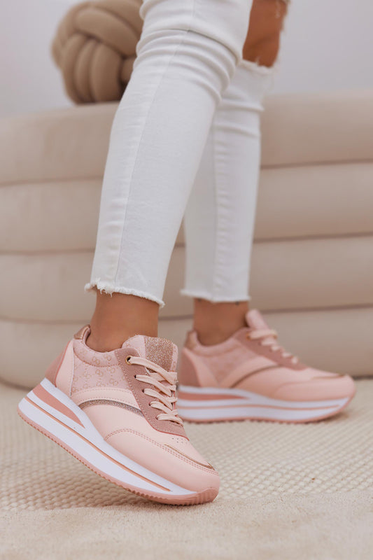 Sneakers rosa con glitter