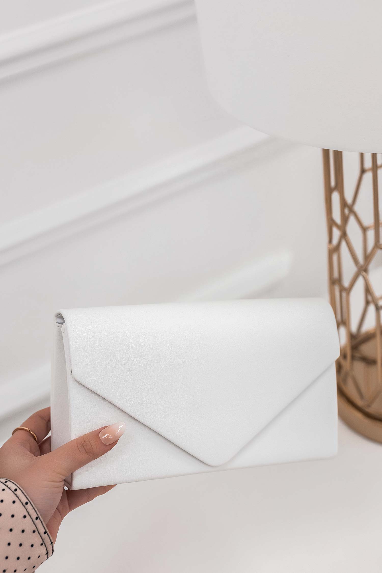 Sac - pochette B205 blanche en simili cuir