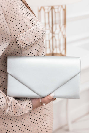 Bag - metallic silver B205 clutch