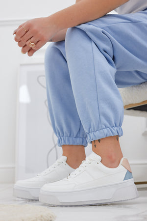 White Alexoo sneakers with two-tone back