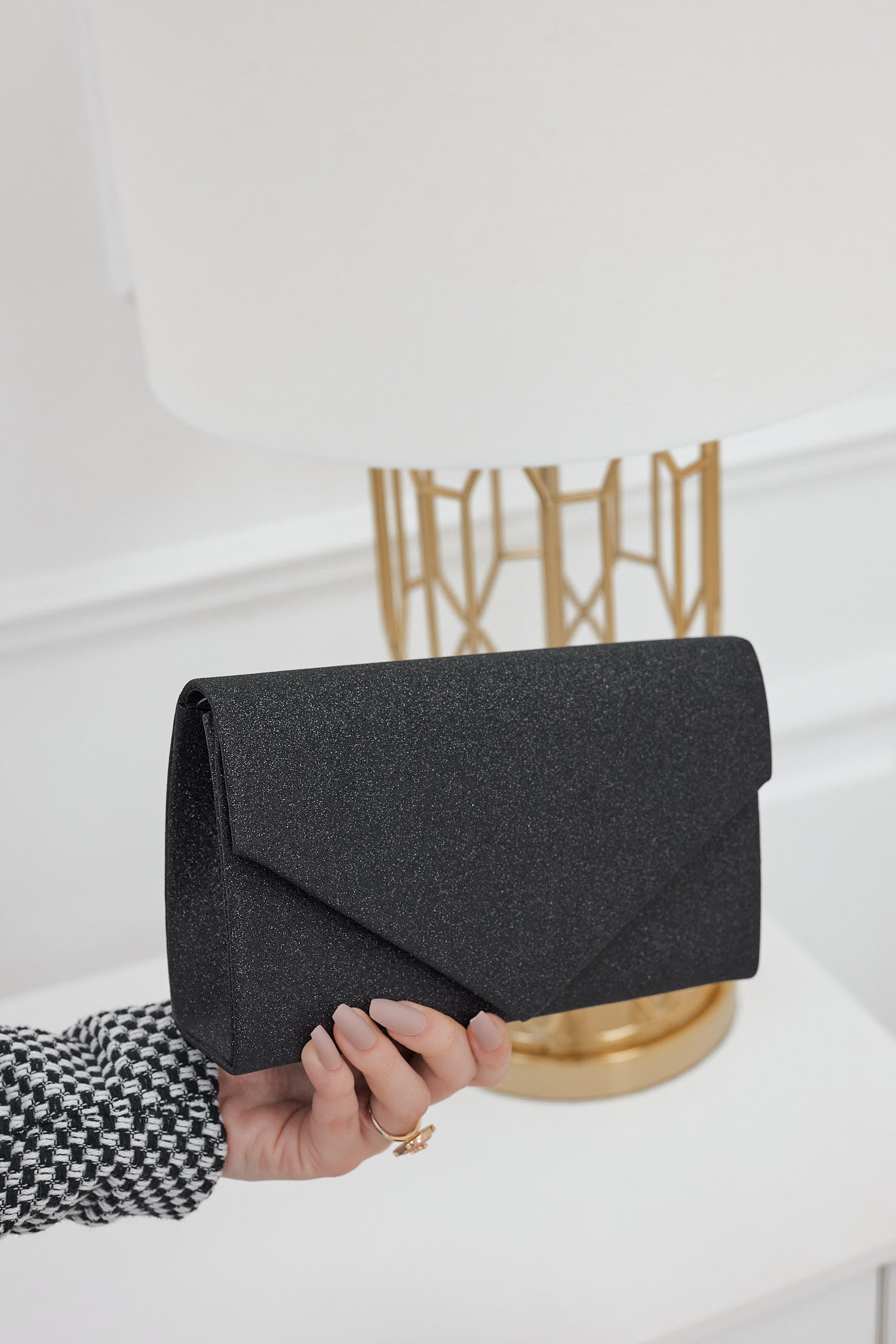Sac - pochette B204 noire avec paillettes