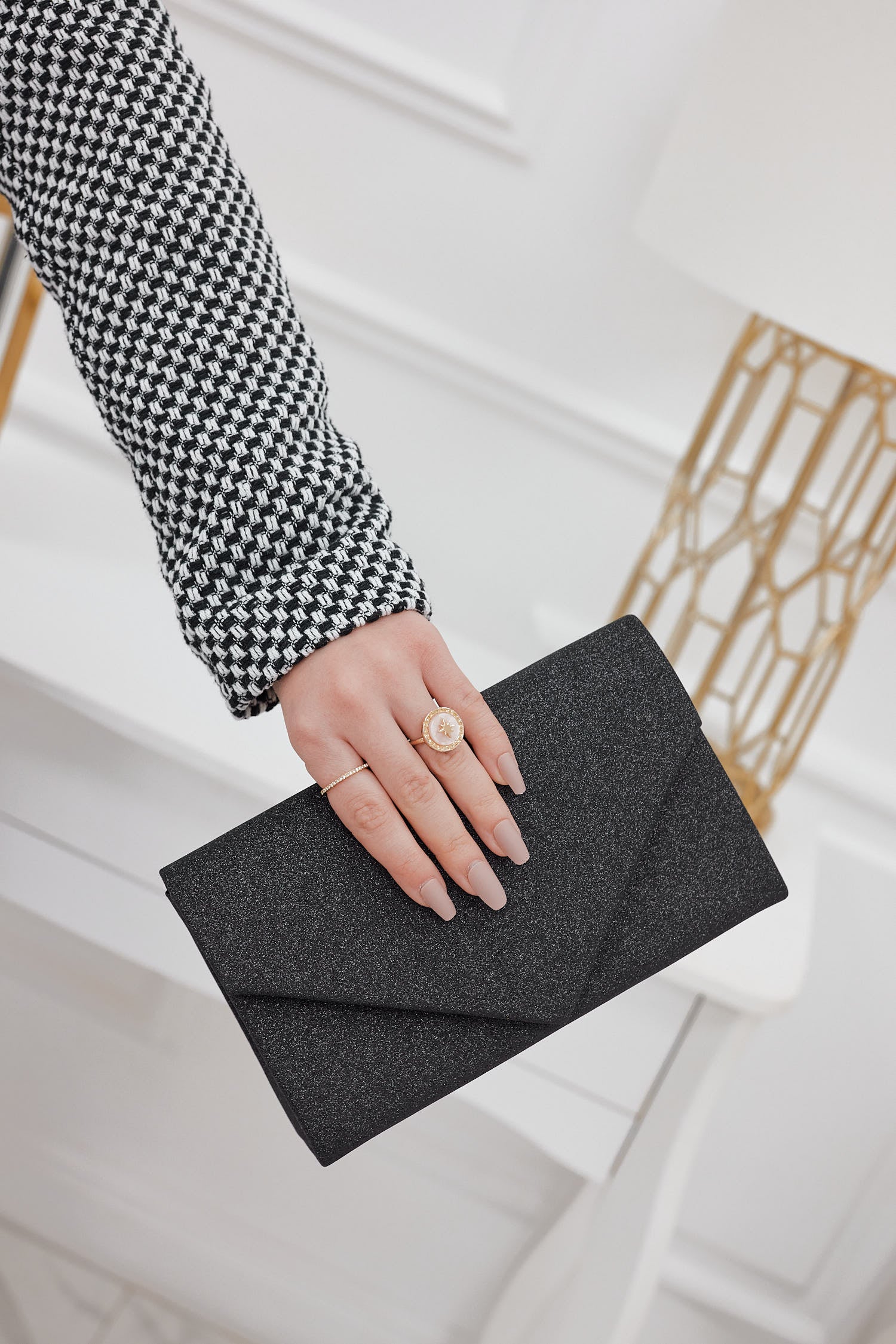 Sac - pochette B204 noire avec paillettes