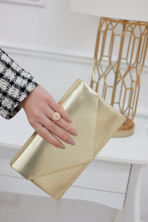 Metallic gold B210 clutch bag