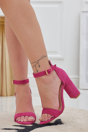 TABITHA - Fuchsia Alexoo sandals with strap and comfortable heel