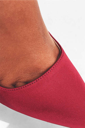 Bordeaux satin pumps with high heel