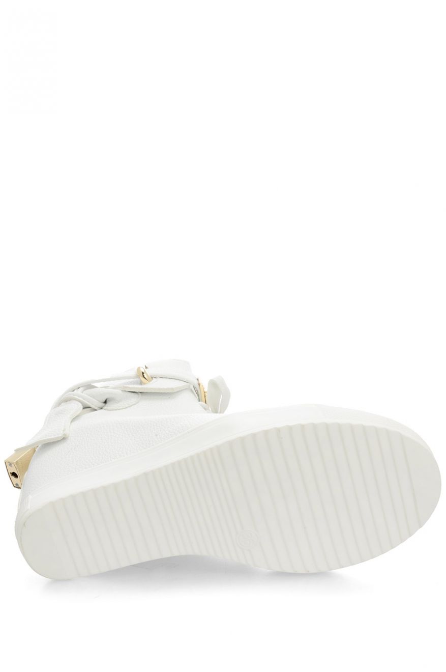 Sneakers in faux leather with internal wedge Big City - White