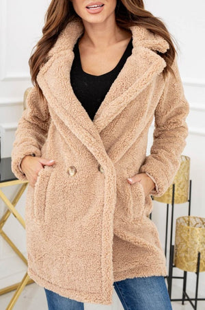Mud teddy coat with pockets and buttons