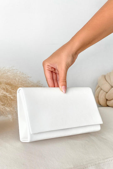 White B211 clutch bag in faux leather