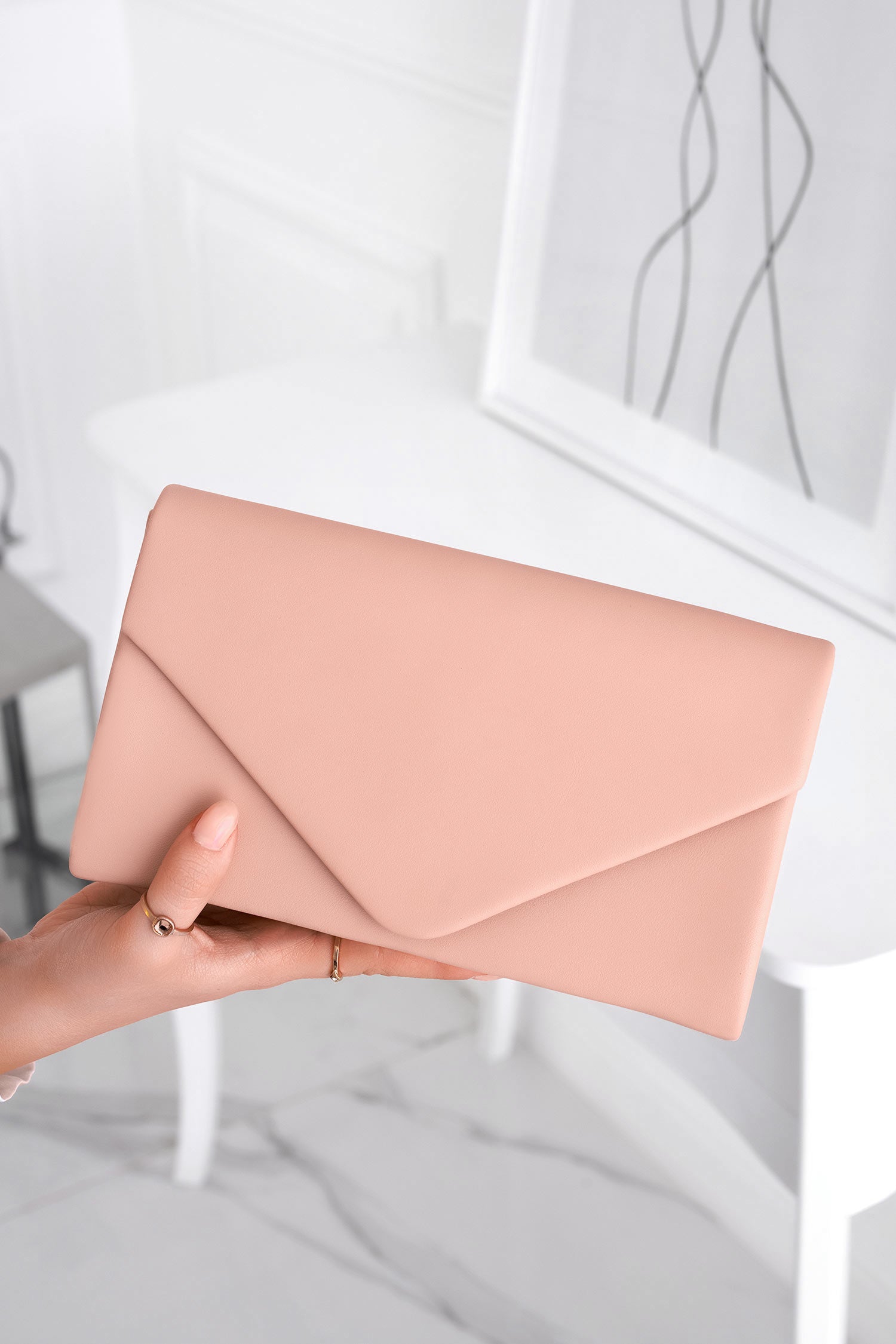 Pochette B205 rose en simili cuir
