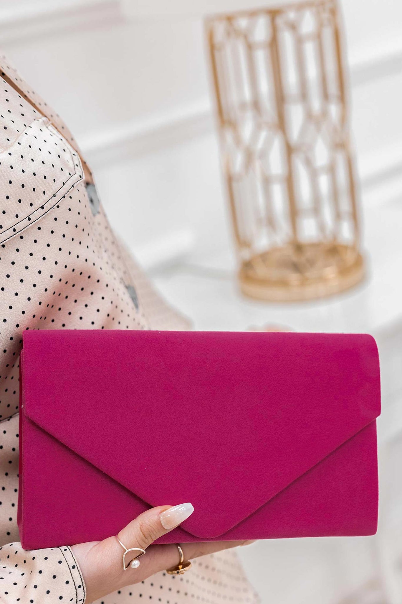 Dark fuchsia B205 clutch bag