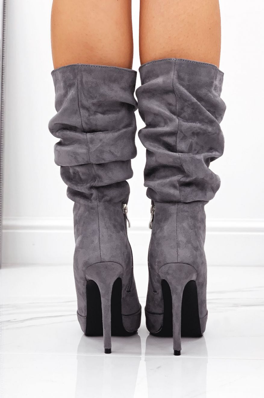 ROLITA - Alexoo Suede high-heeled boots Grey