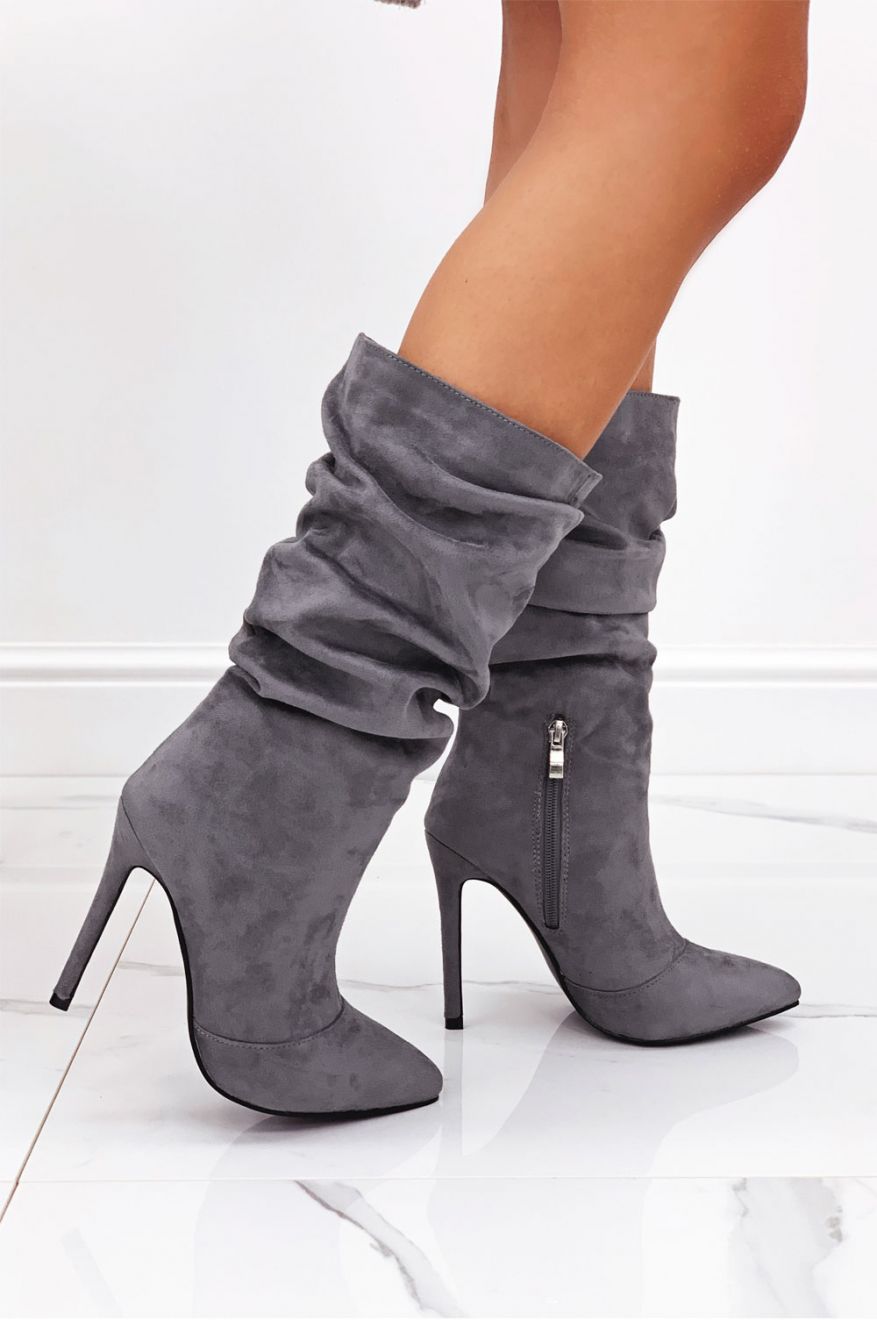 ROLITA - Alexoo Suede high-heeled boots Grey