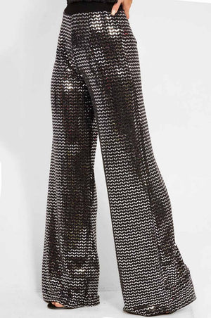 Palazzo trousers with black sequins
