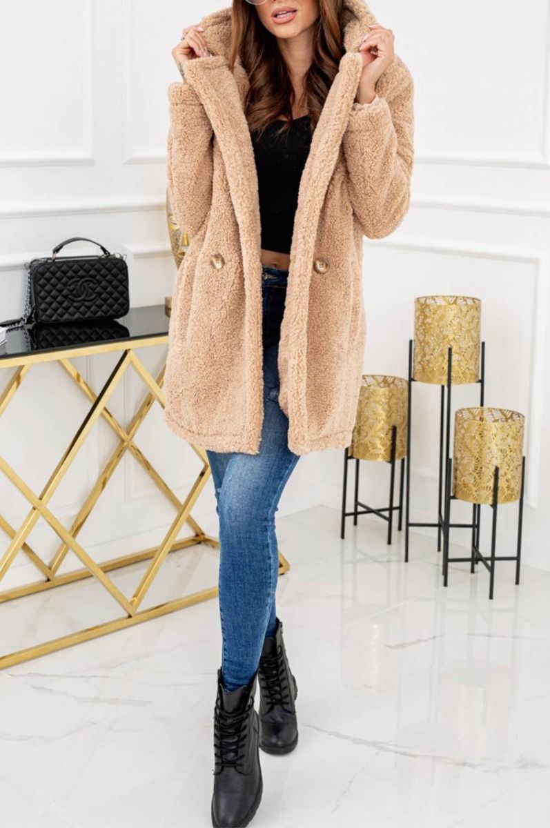 Mud teddy coat with pockets and buttons
