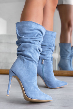 ROLITA - Alexoo blue suede boots with high heel