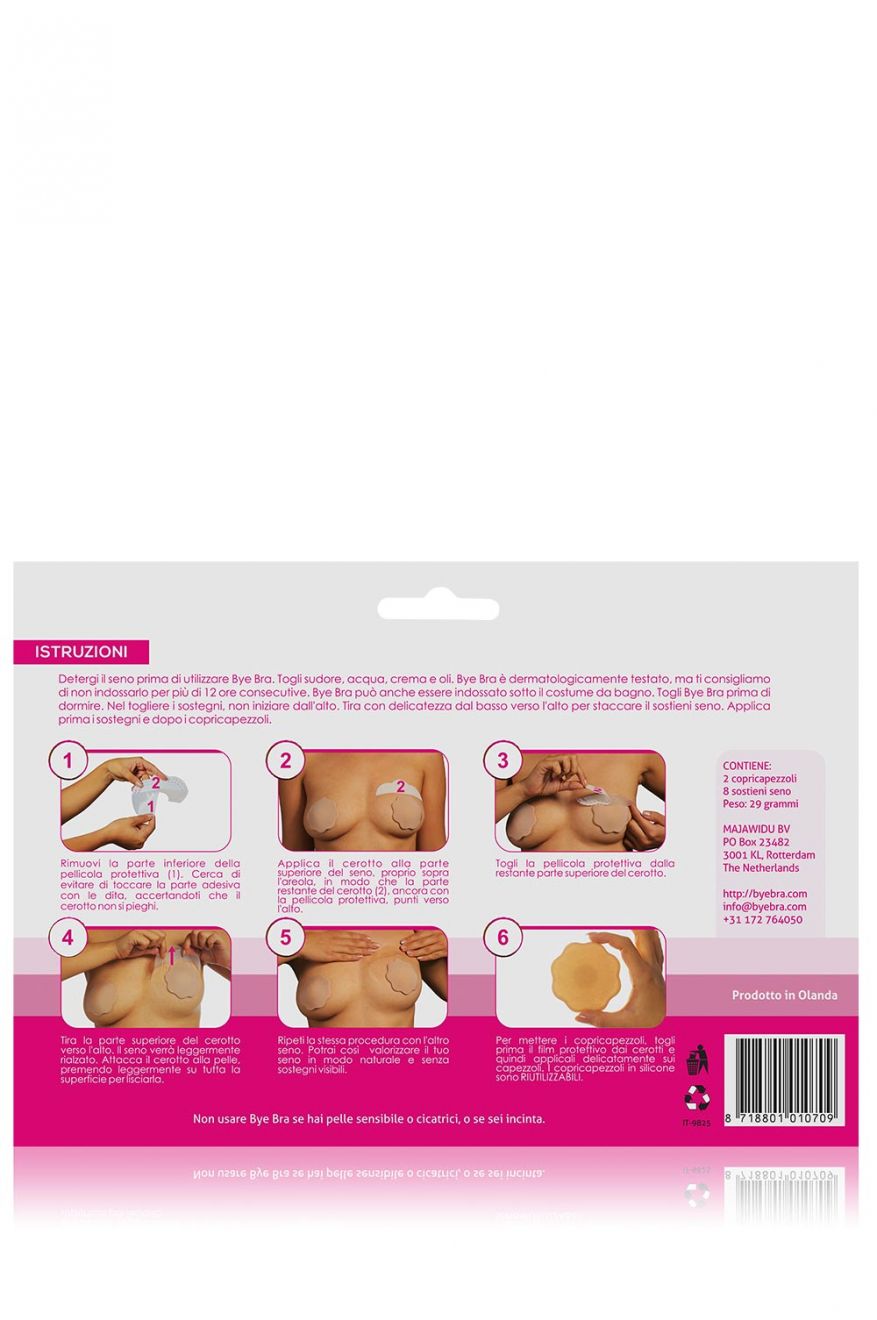 Cerotto sostieni seno con copricapezzoli in silicone - Carne
