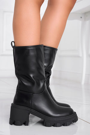 Black Alexoo ankle boots with comfortable heel