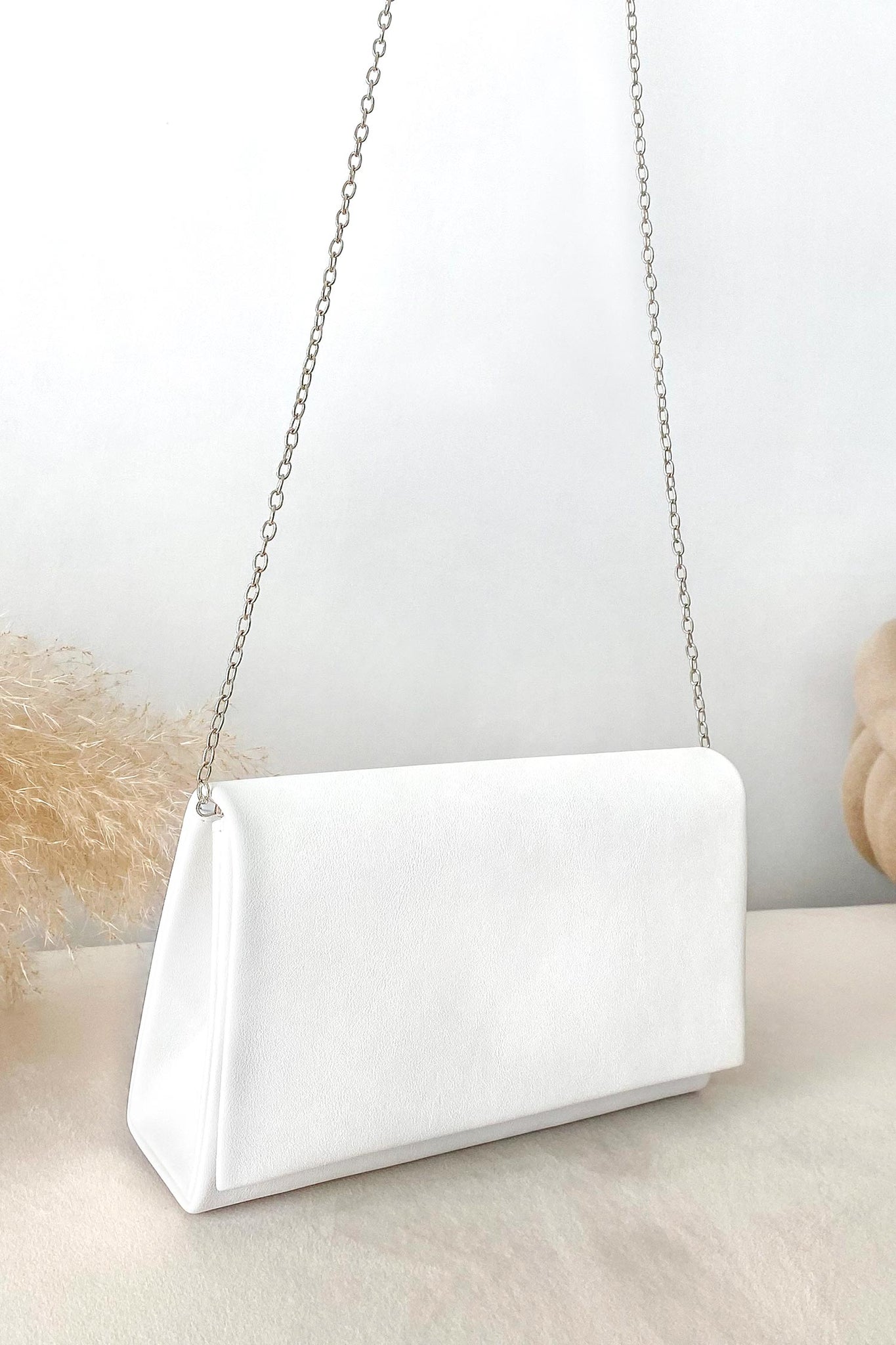 White B211 clutch bag in faux leather