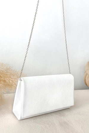 White B211 clutch bag in faux leather