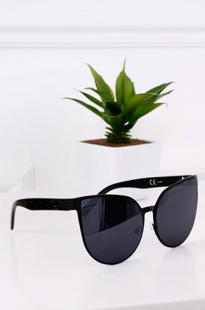 Black cat-eye sunglasses